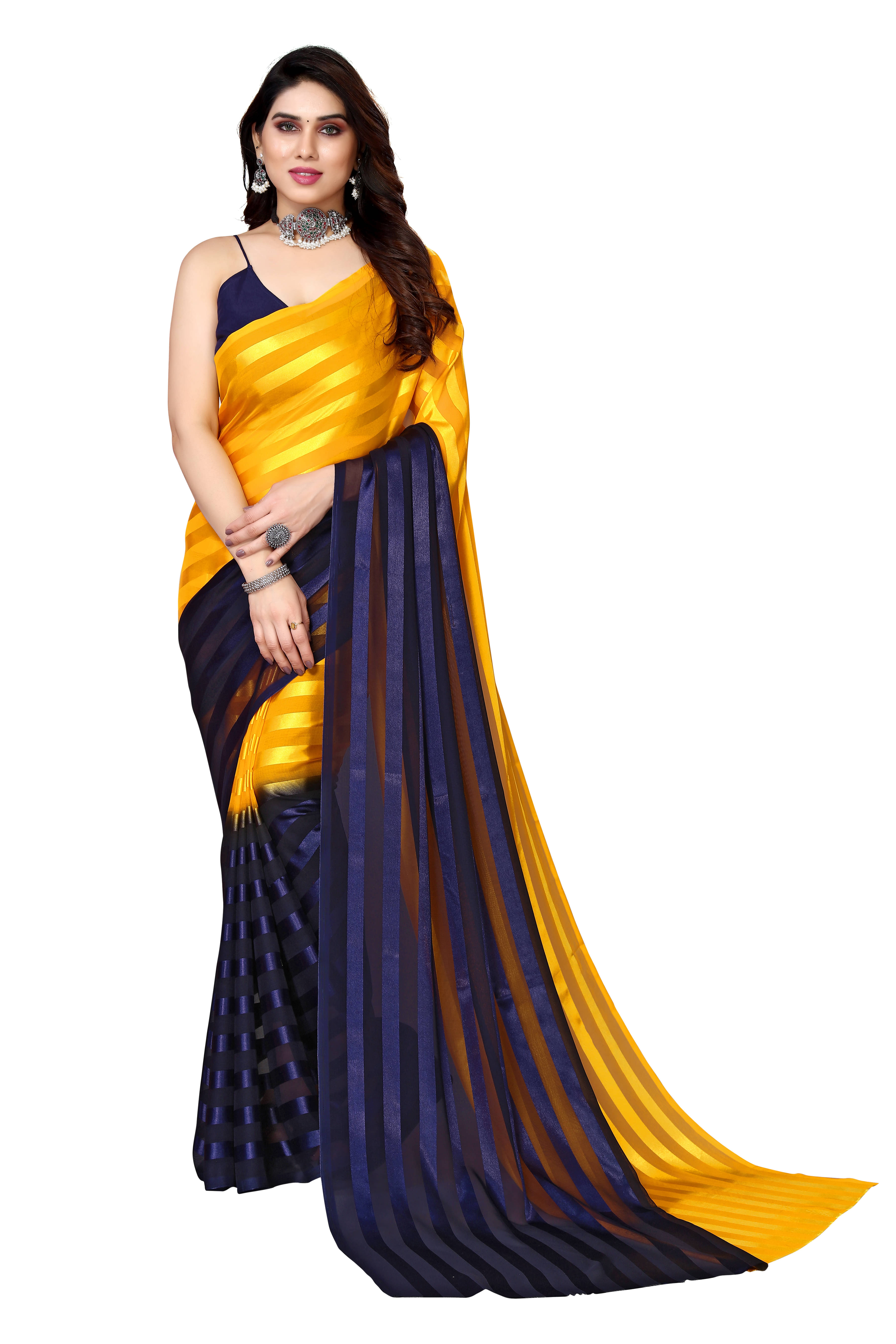 ANAND SAREES Satin Embellished Kasavu Saree With Unstitched Blouse Piece ( Yellow ) ANAND SAREES Satin Embellished Kasavu Saree With Unstitched Blouse Piece ( Yellow )