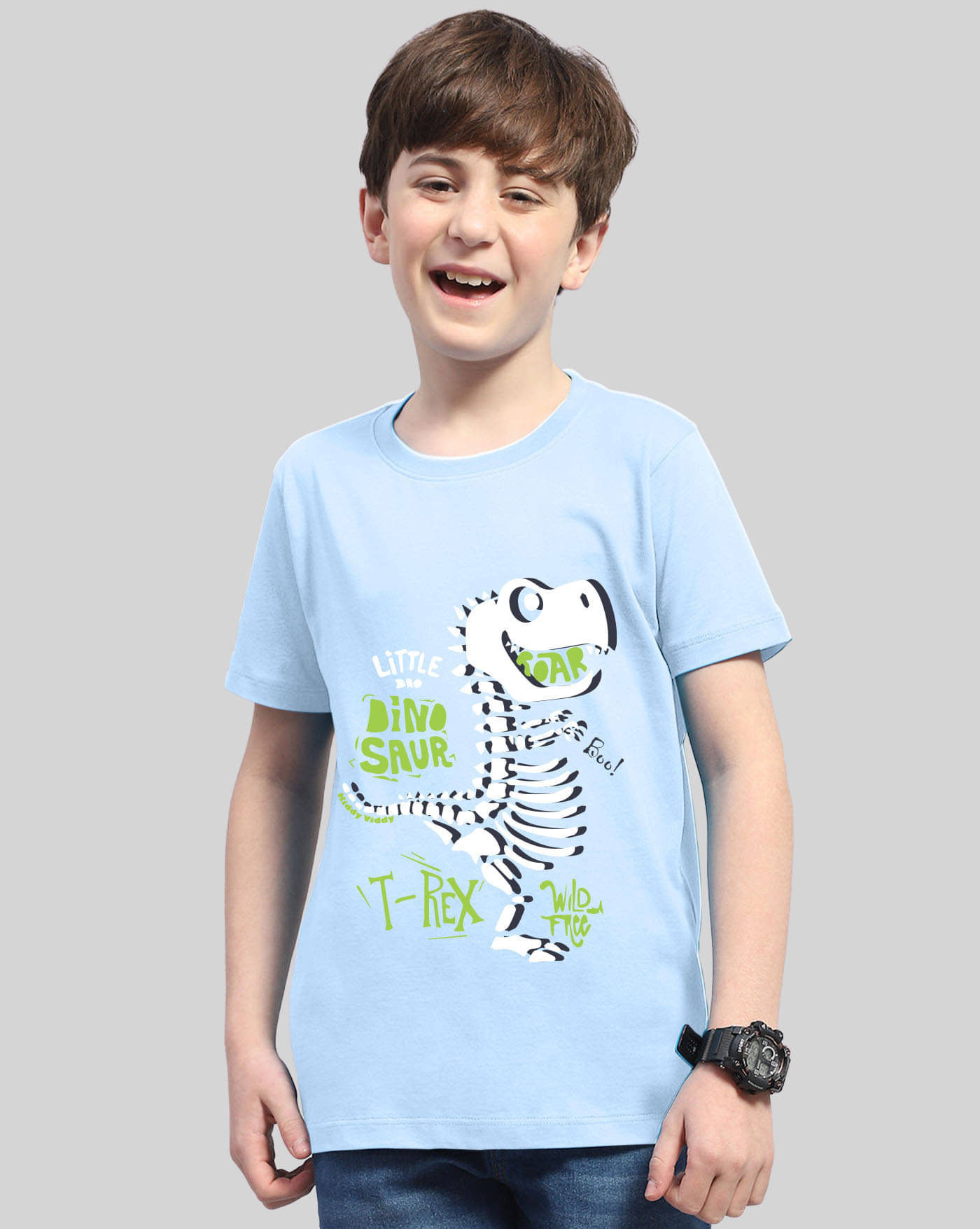     			AOOSH Pack of 1 Boys Cotton Blend T-Shirt ( Sky Blue )