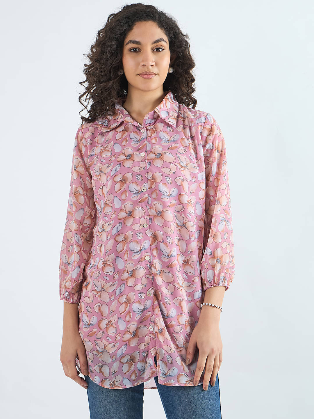     			Bitterlime Women's Polyester Tunic ( Pink )