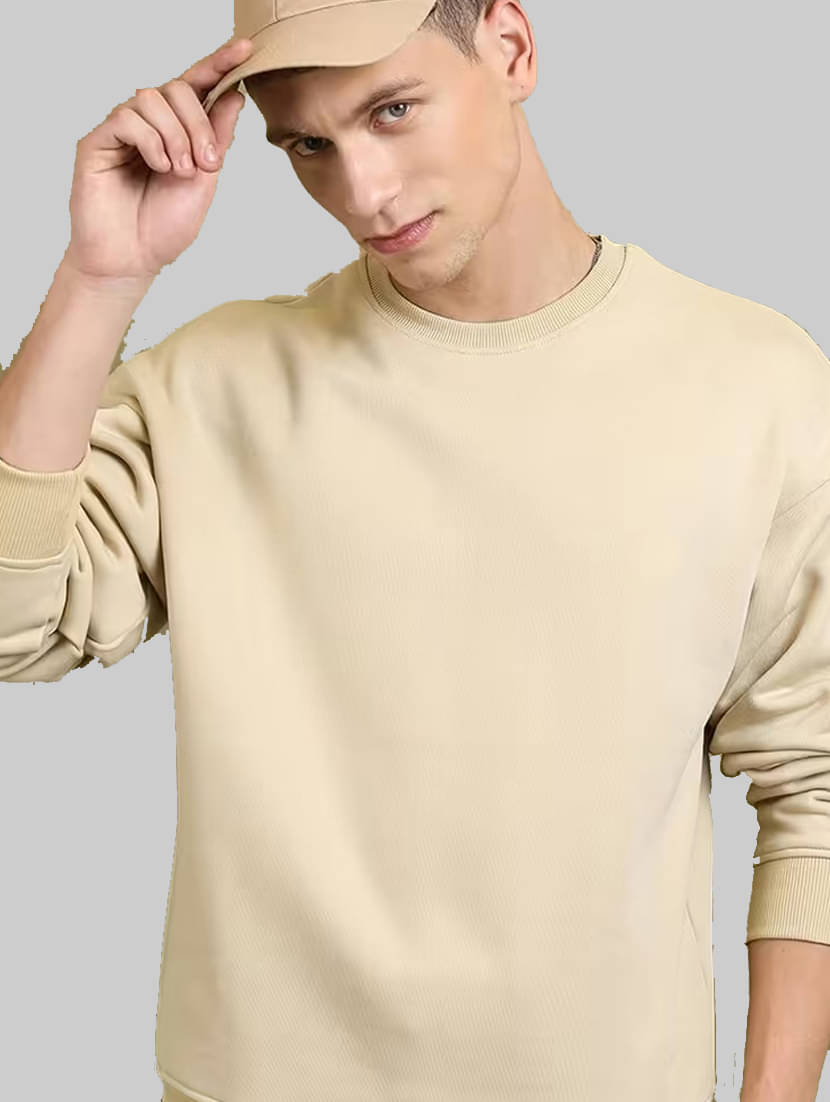     			DENNIN Fleece Round Neck Men's Sweatshirt - Beige ( Pack of 1 )