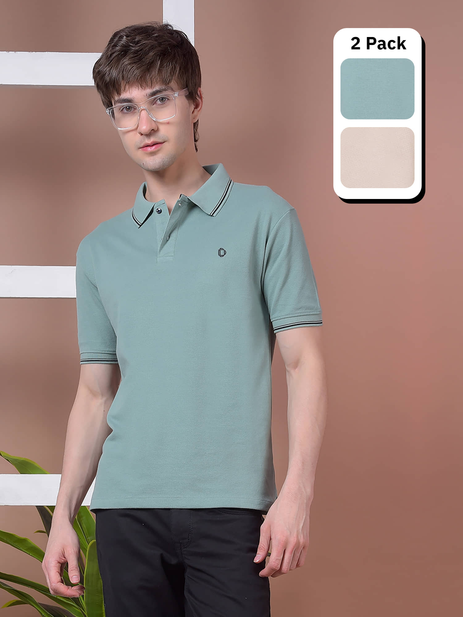 Dollar Men Cotton Regular Fit Solid Polo T Shirt ( Multicolor4 )