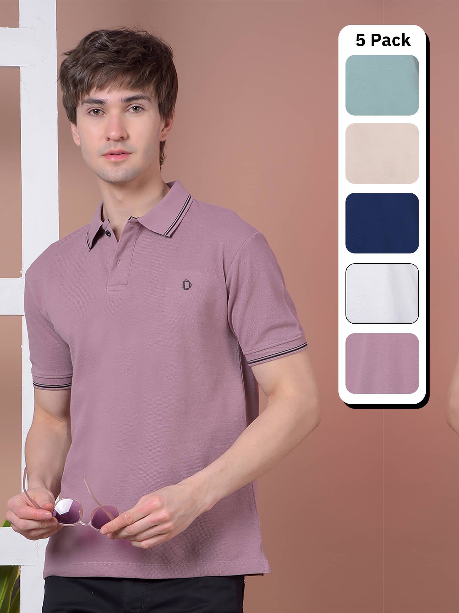 Dollar Men Cotton Regular Fit Solid Polo T Shirt ( Multicolor11 )