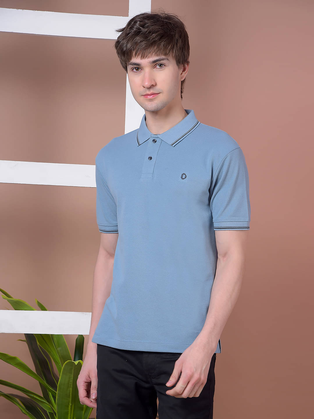     			Dollar Men Cotton Regular Fit Solid Polo T Shirt ( Light Grey )