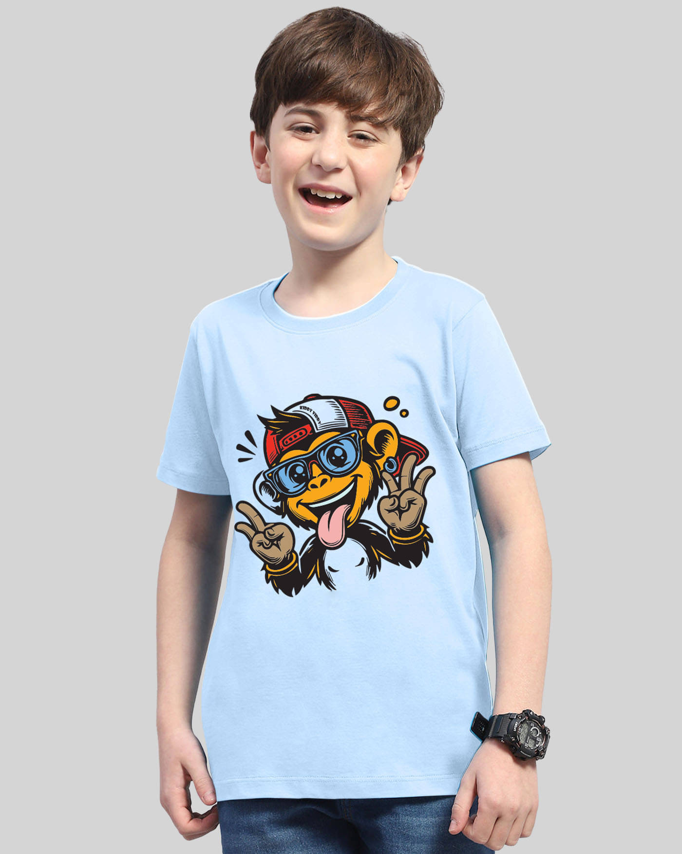     			ENITOR Pack of 1 Boys Cotton Blend T-Shirt ( Sky Blue )