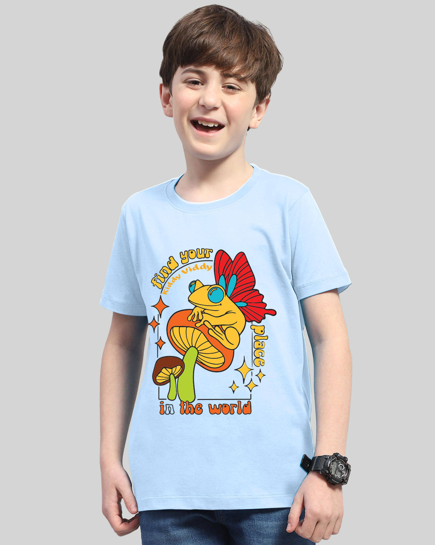     			ENITOR Pack of 1 Boys Cotton Blend T-Shirt ( Sky Blue )