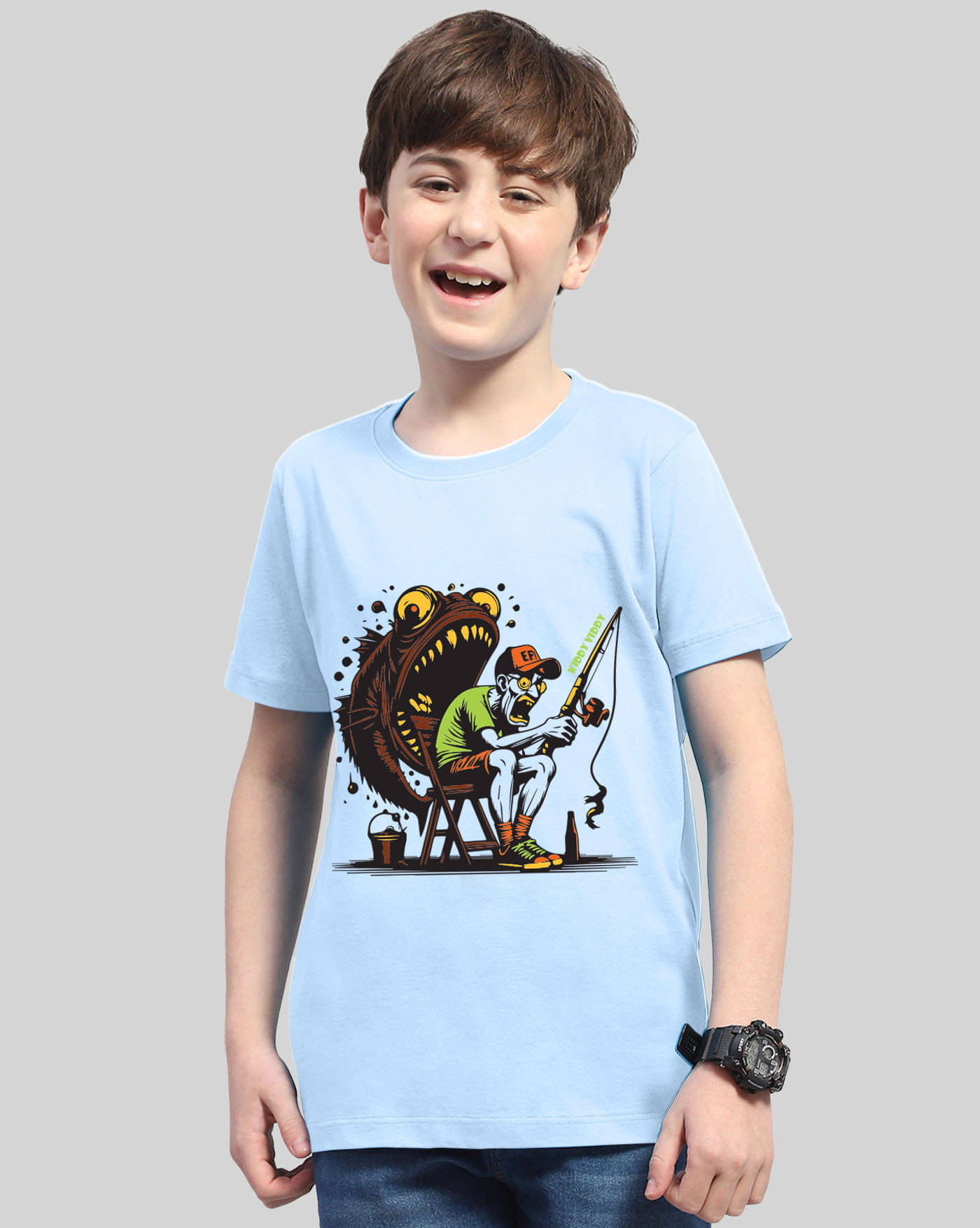     			ENITOR Pack of 1 Boys Cotton Blend T-Shirt ( Sky Blue )