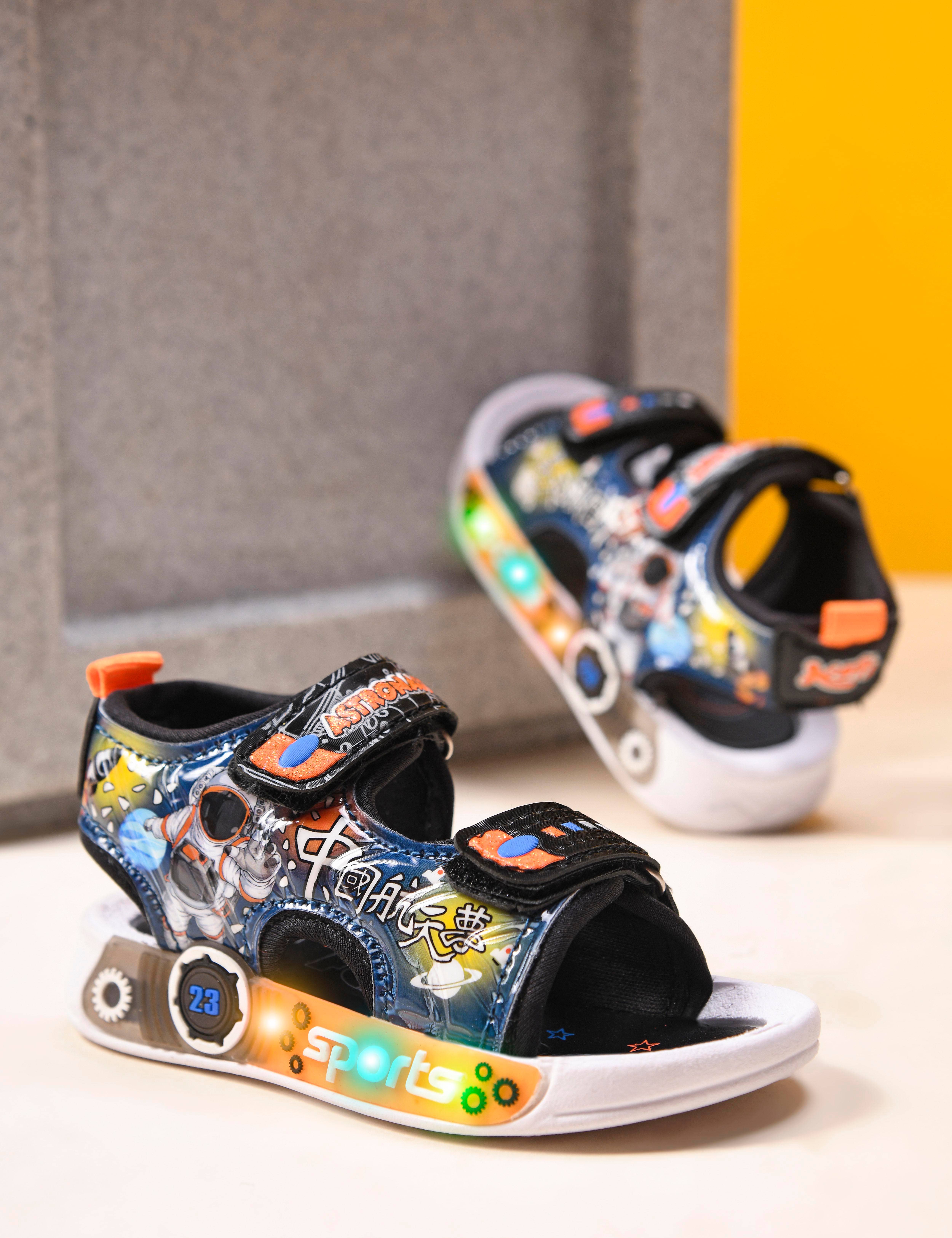     			KATS Light Colorful LED Sandals for Kids- Navy Blue