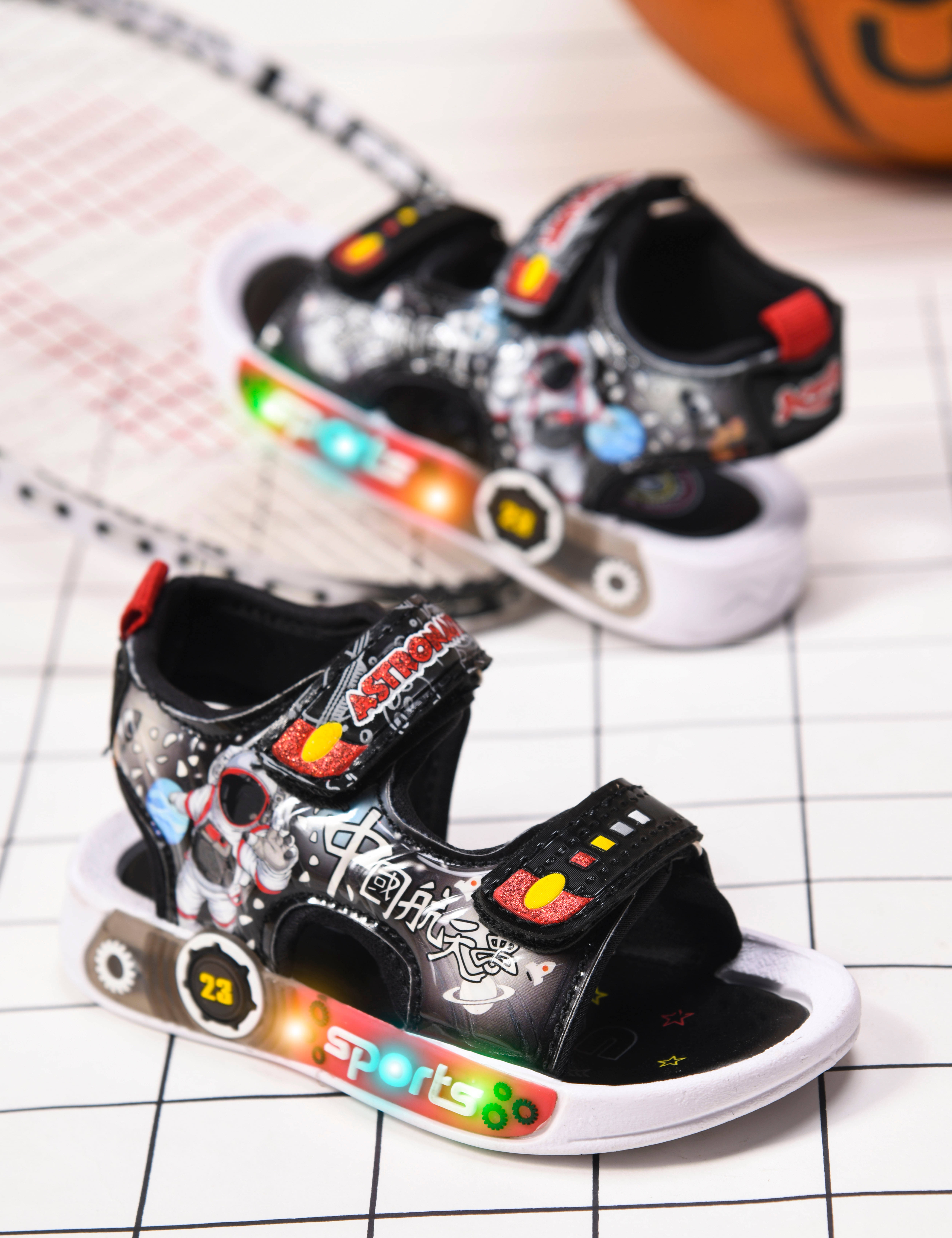     			KATS Light Colorful LED Sandals for Kids- Grey