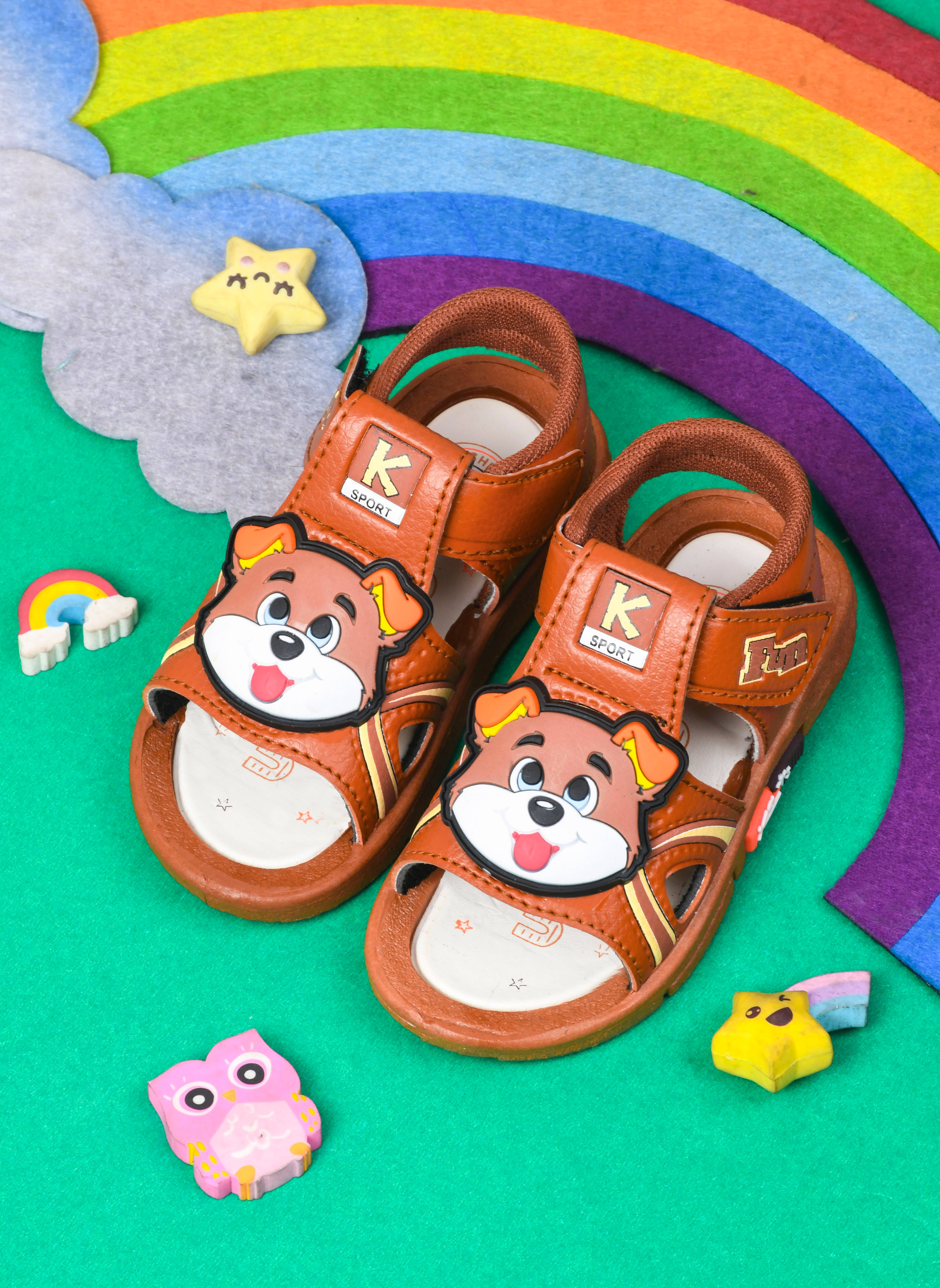     			KATS infant Chu Chu Sound Musical Sandal- Brown