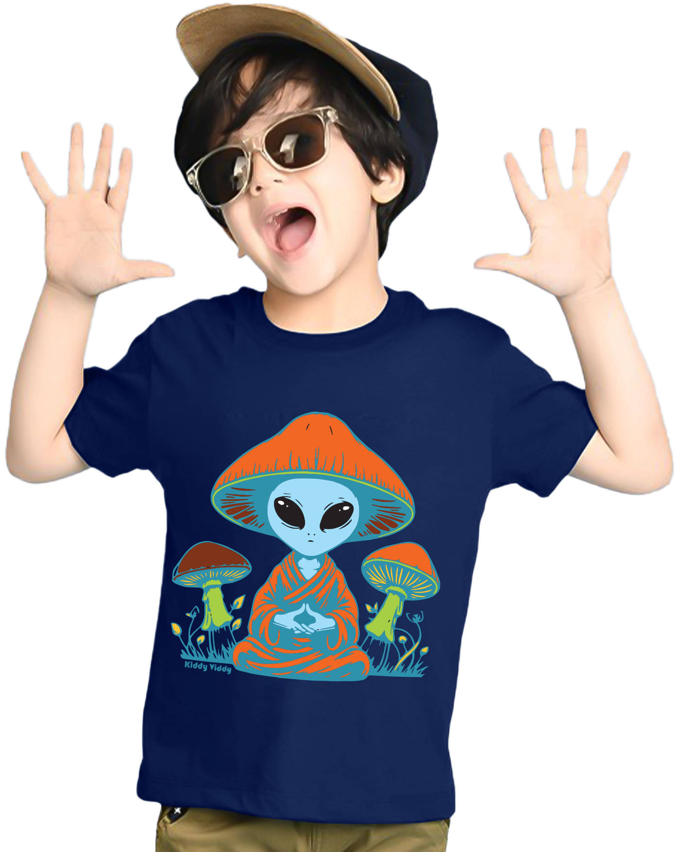     			KIDDY VIDDY Pack of 1 Boys Cotton Blend T-Shirt ( Navy Blue )
