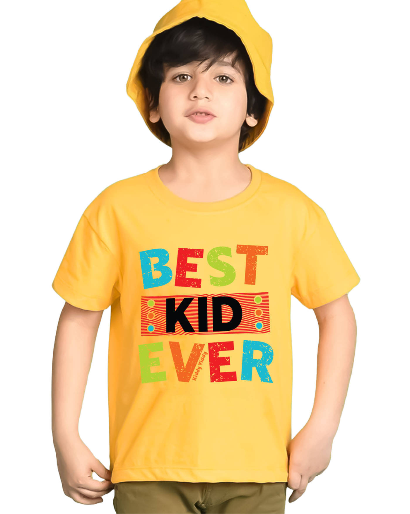     			KIDDY VIDDY Pack of 1 Boys Cotton Blend T-Shirt ( Mustard )