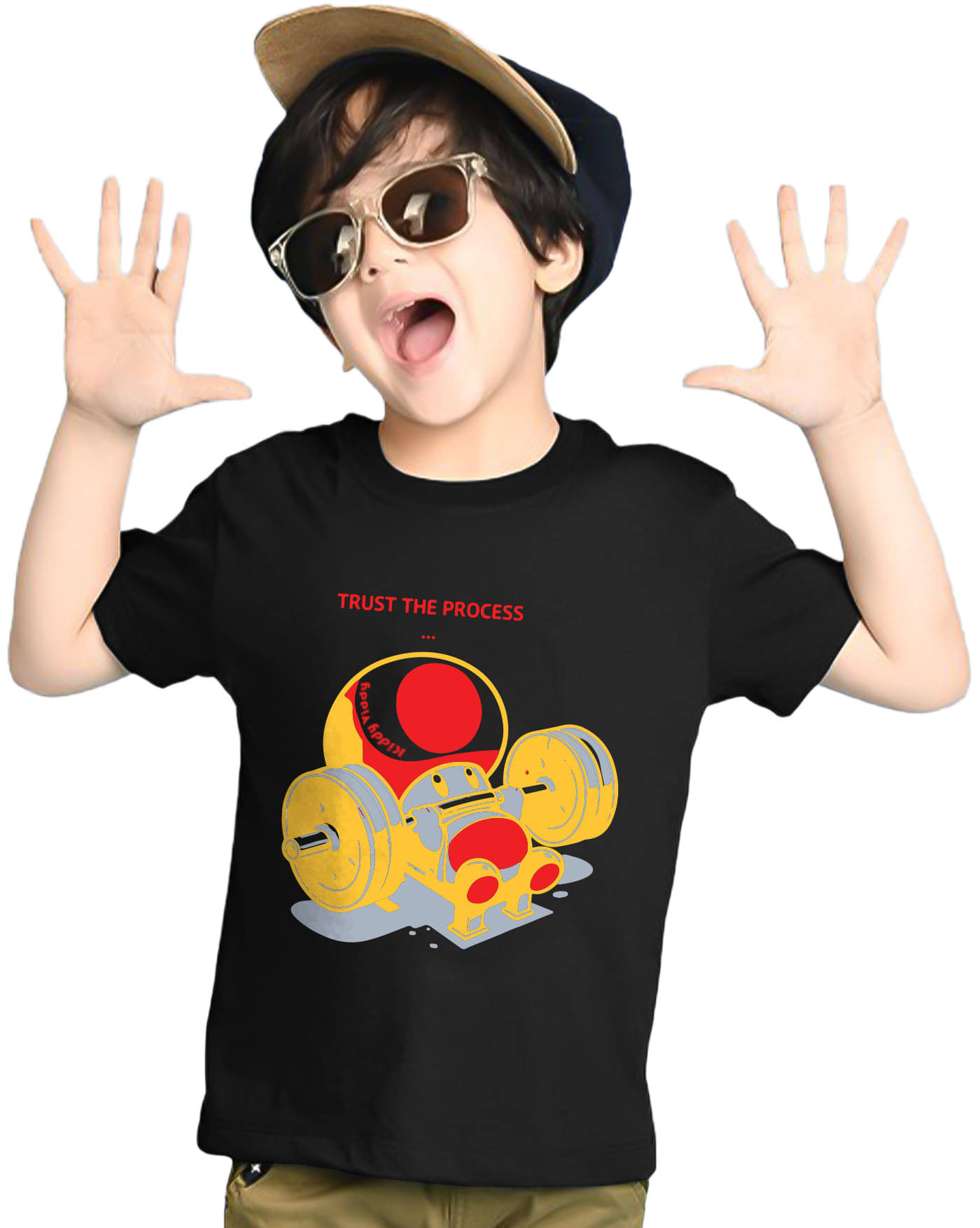     			KIDDY VIDDY Pack of 1 Boys Cotton Blend T-Shirt ( Black )