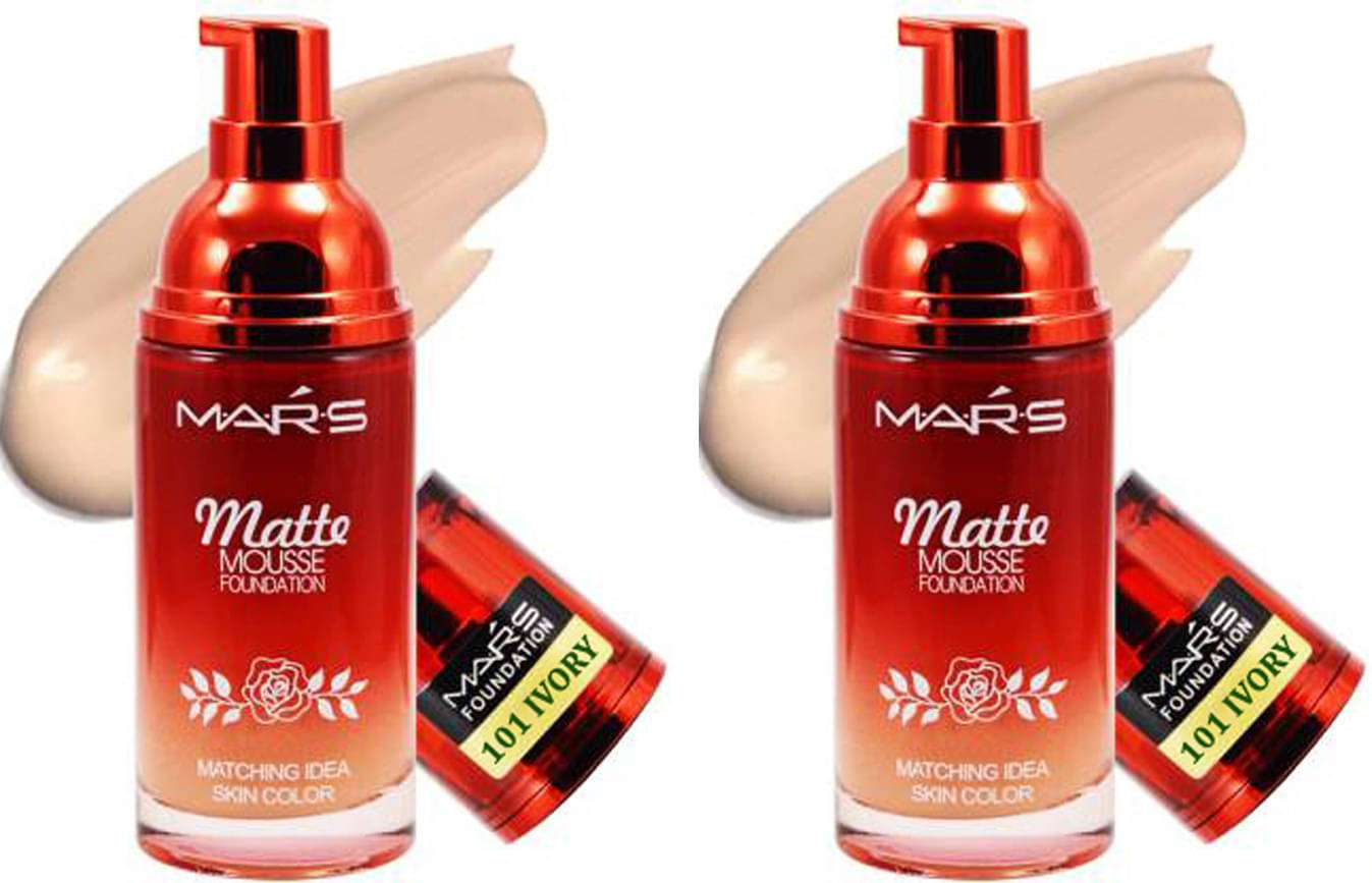     			MARS Matte Mousse Foundation ivory Pack Of 2 Foundation (Multicolor, 60 ml)