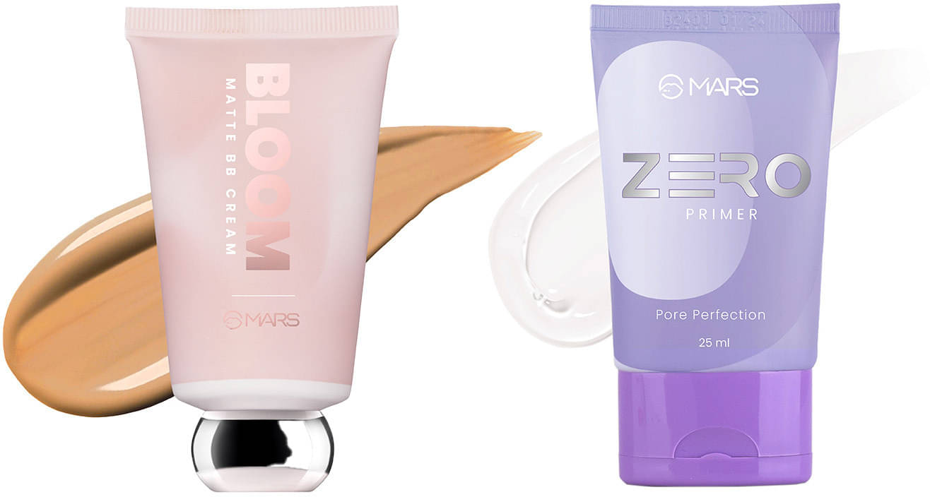     			MARS Blooming Dewy BB Cream Foundation and Zero Pore Perfection Primer Foundation (TAN, transparent, 65 ml)