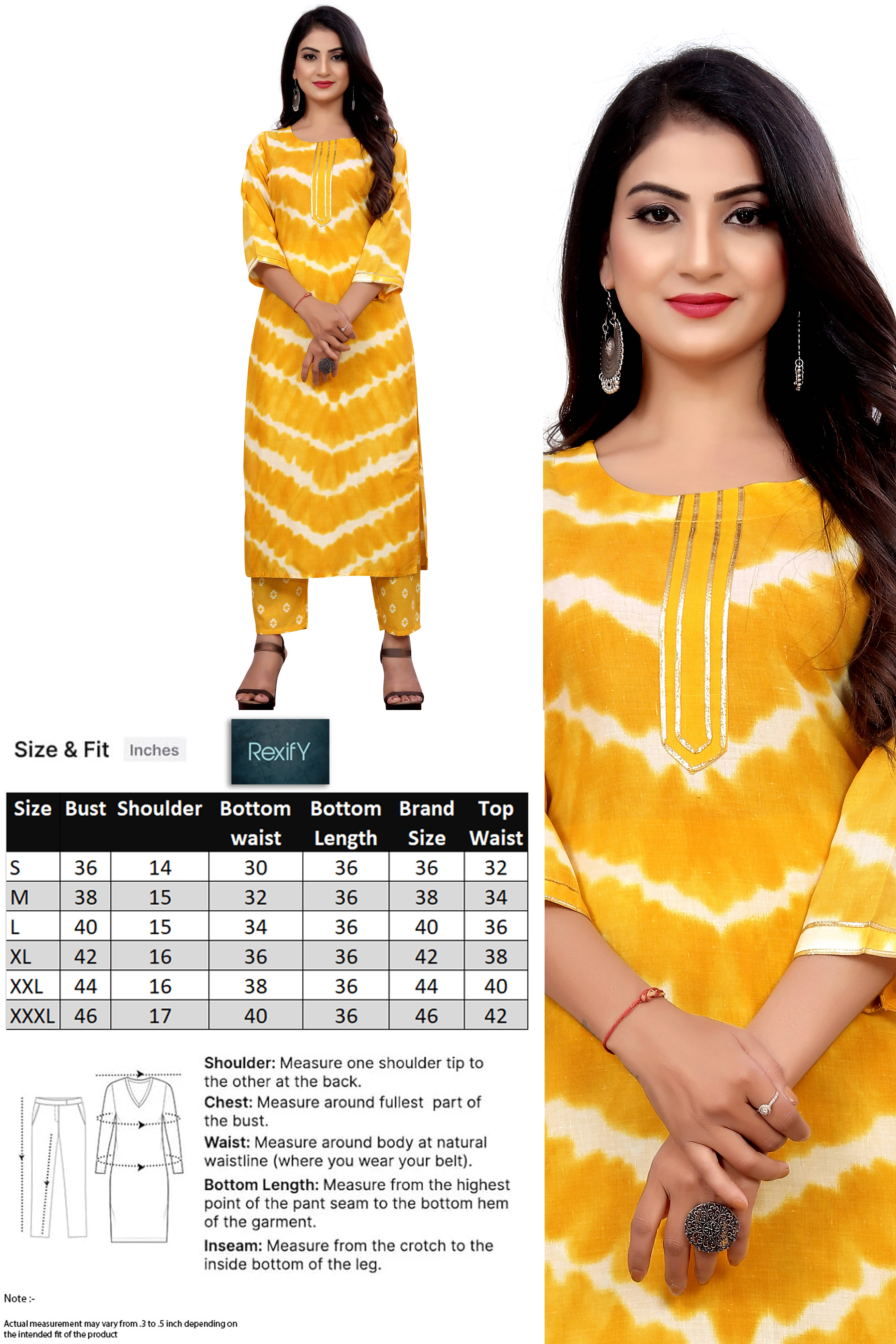     			ONECLICK Women Cotton Embellished Straight Kurti With Pants ( Green )