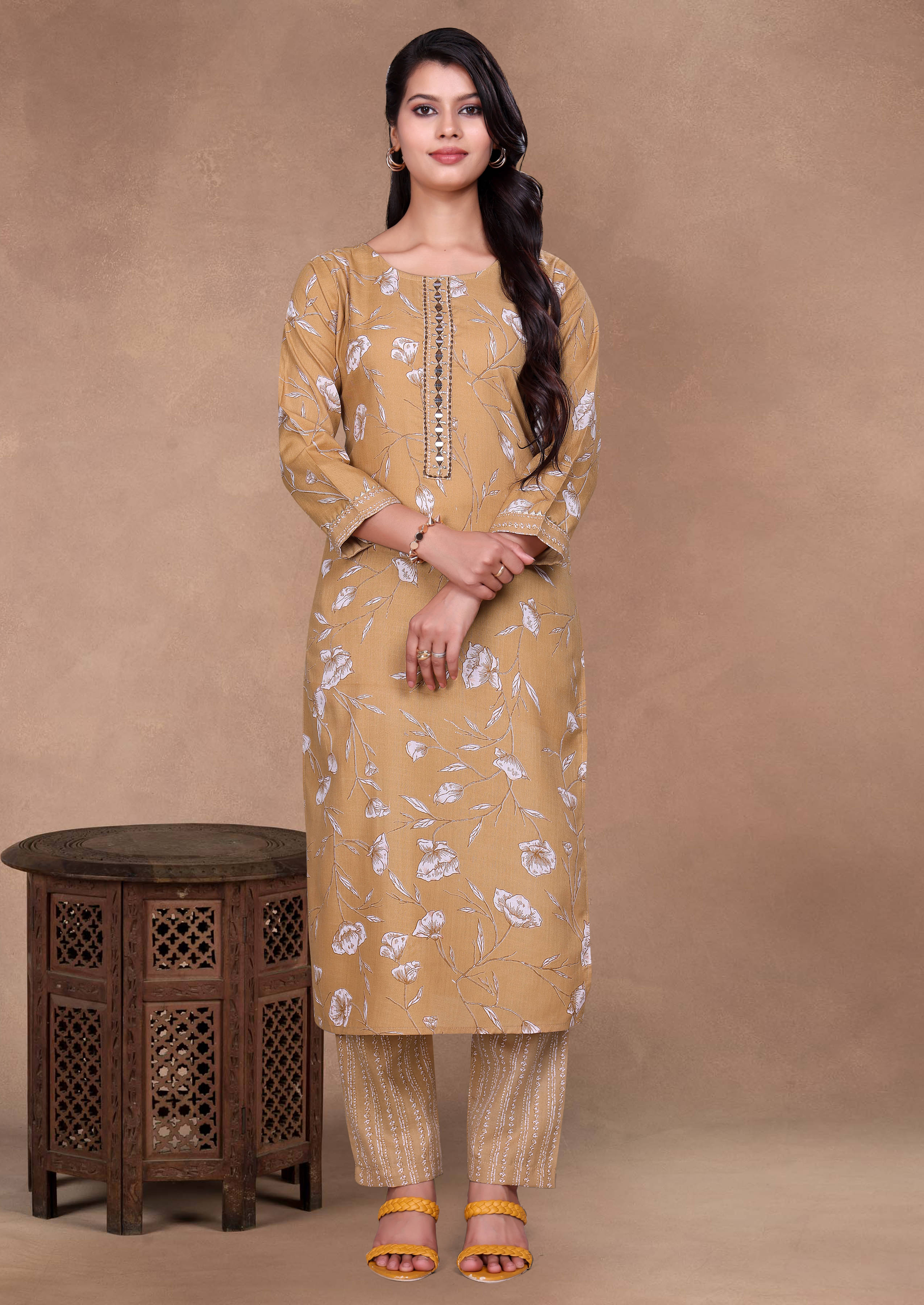 ONECLICK Women Cotton Printed Straight Kurti With Pants ( Multicoloured ) ONECLICK Women Cotton Printed Straight Kurti With Pants ( Multicoloured )