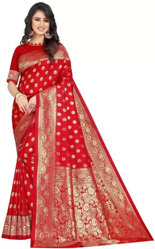 Today Deal Silk Embellished Saree With Unstitched Blouse Piece ( Red ) Today Deal Silk Embellished Saree With Unstitched Blouse Piece ( Red )