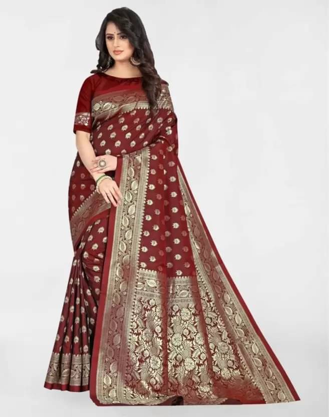 Today Deal Silk Embellished Saree With Unstitched Blouse Piece ( Maroon ) Today Deal Silk Embellished Saree With Unstitched Blouse Piece ( Maroon )