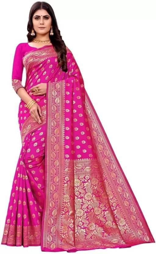 Today Deal Silk Embellished Saree With Unstitched Blouse Piece ( Rani ) Today Deal Silk Embellished Saree With Unstitched Blouse Piece ( Rani )