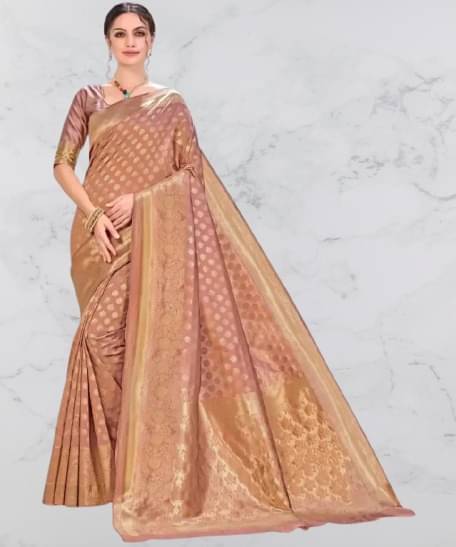 Today Deal Silk Woven Saree With Unstitched Blouse Piece ( Peach ) Today Deal Silk Woven Saree With Unstitched Blouse Piece ( Peach )