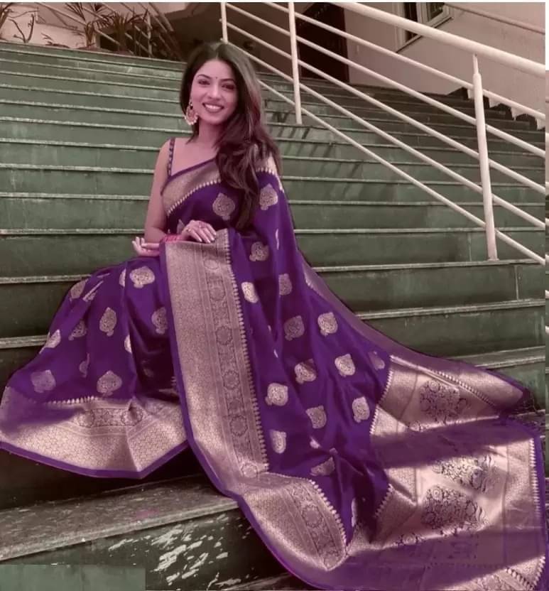Today Deal Silk Woven Saree With Unstitched Blouse Piece ( Purple ) Today Deal Silk Woven Saree With Unstitched Blouse Piece ( Purple )