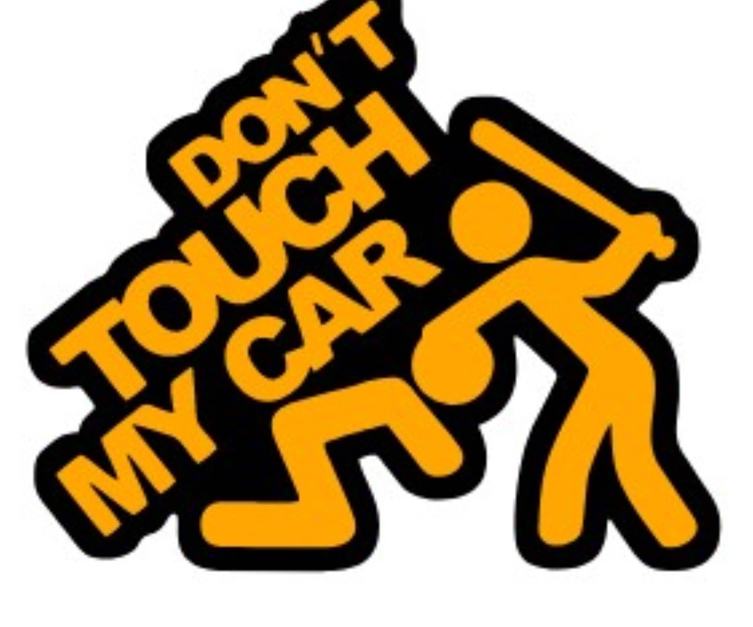 USTAAD Art Radium/Vinyl Dont Touch My Car Sticker for Wall Decor / Bike / Car (Size L 5.8 inch x W 5.1 inch) (Colour - As Image) (Pack of 2) USTAAD Art Radium/Vinyl Dont Touch My Car Sticker for Wall Decor / Bike / Car (Size L 5.8 inch x W 5.1 inch) (Colour - As Image) (Pack of 2)