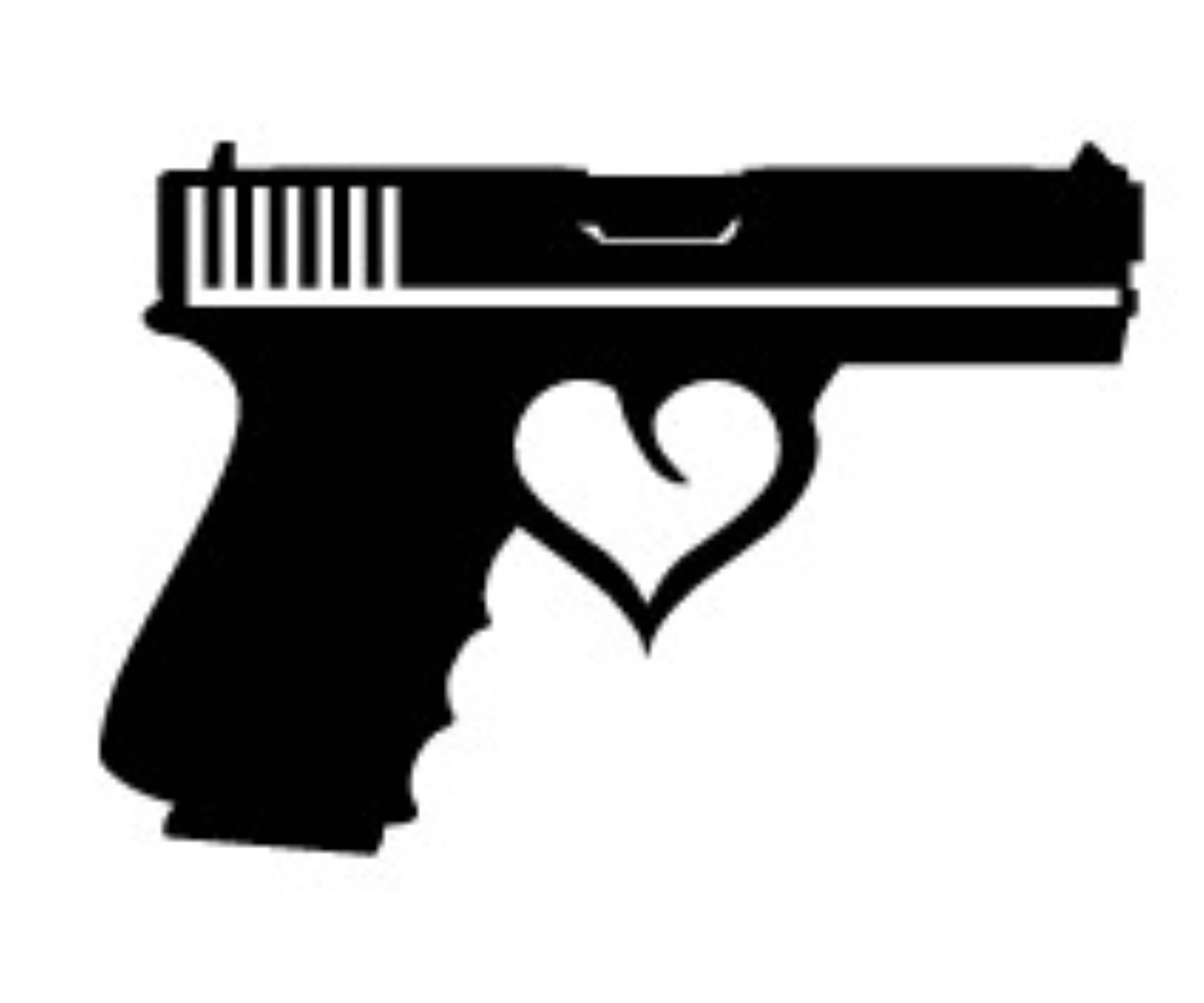     			USTAAD Art Radium/Vinyl Gun  Sticker for Wall Decor / Bike / Car (Size L 4.6 inch x W 3 inch) (Colour - As Image)  (Pack of 2)