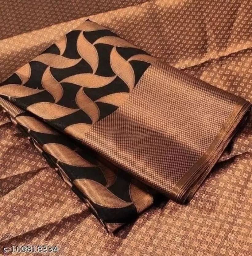 YUGAVEERAA Silk Woven Saree With Unstitched Blouse Piece ( Black ) YUGAVEERAA Silk Woven Saree With Unstitched Blouse Piece ( Black )