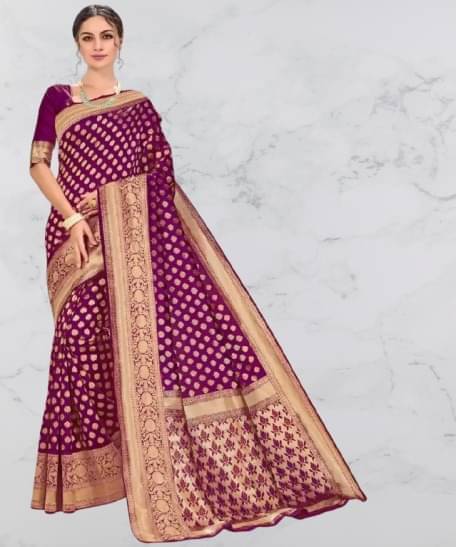 YUGAVEERAA Silk Woven Saree With Unstitched Blouse Piece ( Wine ) YUGAVEERAA Silk Woven Saree With Unstitched Blouse Piece ( Wine )