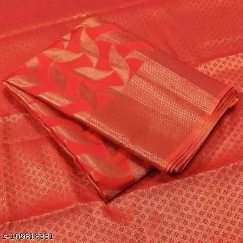     			YUGAVEERAA Silk Woven Saree With Unstitched Blouse Piece ( Red )