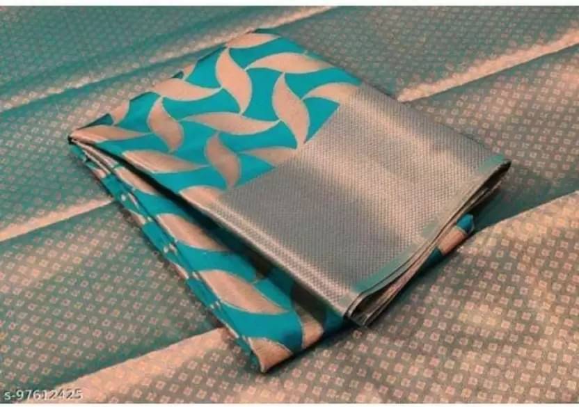 YUGAVEERAA Silk Woven Saree With Unstitched Blouse Piece ( Sky Blue ) YUGAVEERAA Silk Woven Saree With Unstitched Blouse Piece ( Sky Blue )