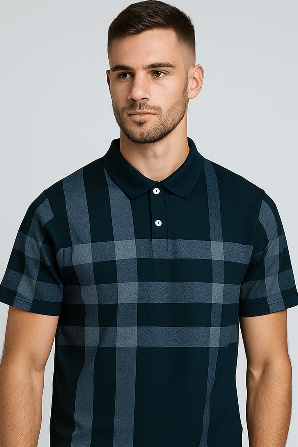     			AIN6 Men Cotton Blend Regular Fit Printed Polo T Shirt ( Grey )