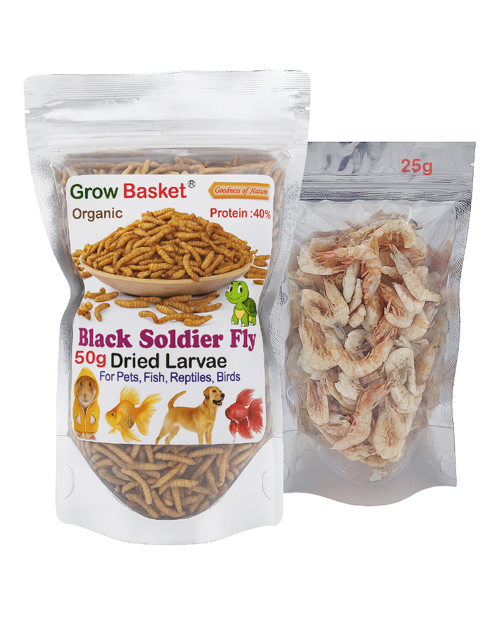 BSF Larvae & Freeze Dried Shrimp Combo for Monster Fish – Natural Food for Discus, Cichlid, Flowerhorn, Arowana, Oscar, Red Parrot – Growth Booster & Color Enhancer BSF Larvae & Freeze Dried Shrimp Combo for Monster Fish – Natural Food for Discus, Cichlid, Flowerhorn, Arowana, Oscar, Red Parrot – Growth Booster & Color Enhancer