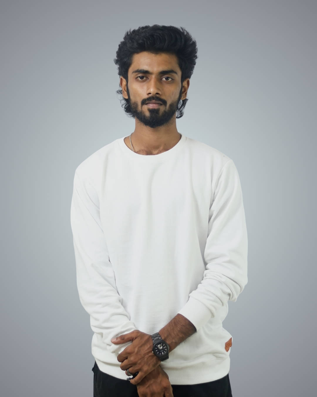     			BlendCulture Cotton Blend Round Neck Men's Sweatshirt - White ( Pack of 1 )