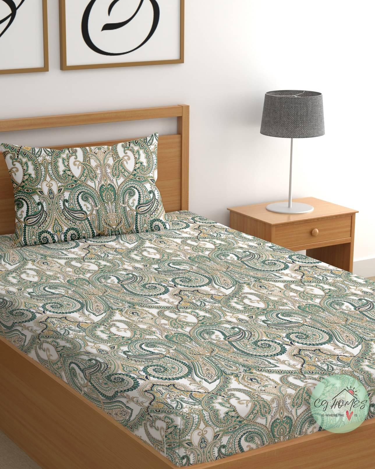 CG HOMES Cotton 1 Single Bedsheet with 1 Pillow Cover ( Grey )     			CG HOMES Cotton 1 Single Bedsheet with 1 Pillow Cover ( Grey )