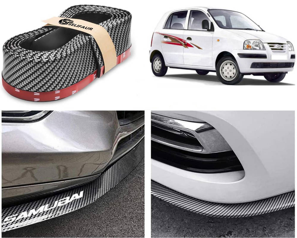 Car Front Bumper Protector Lip | Car Samurai Bumper Protector | Black Car Body Kit Bumper Lip Side Skirt Rubber Compatible For Santro Xing Car Front Bumper Protector Lip | Car Samurai Bumper Protector | Black Car Body Kit Bumper Lip Side Skirt Rubber Compatible For Santro Xing