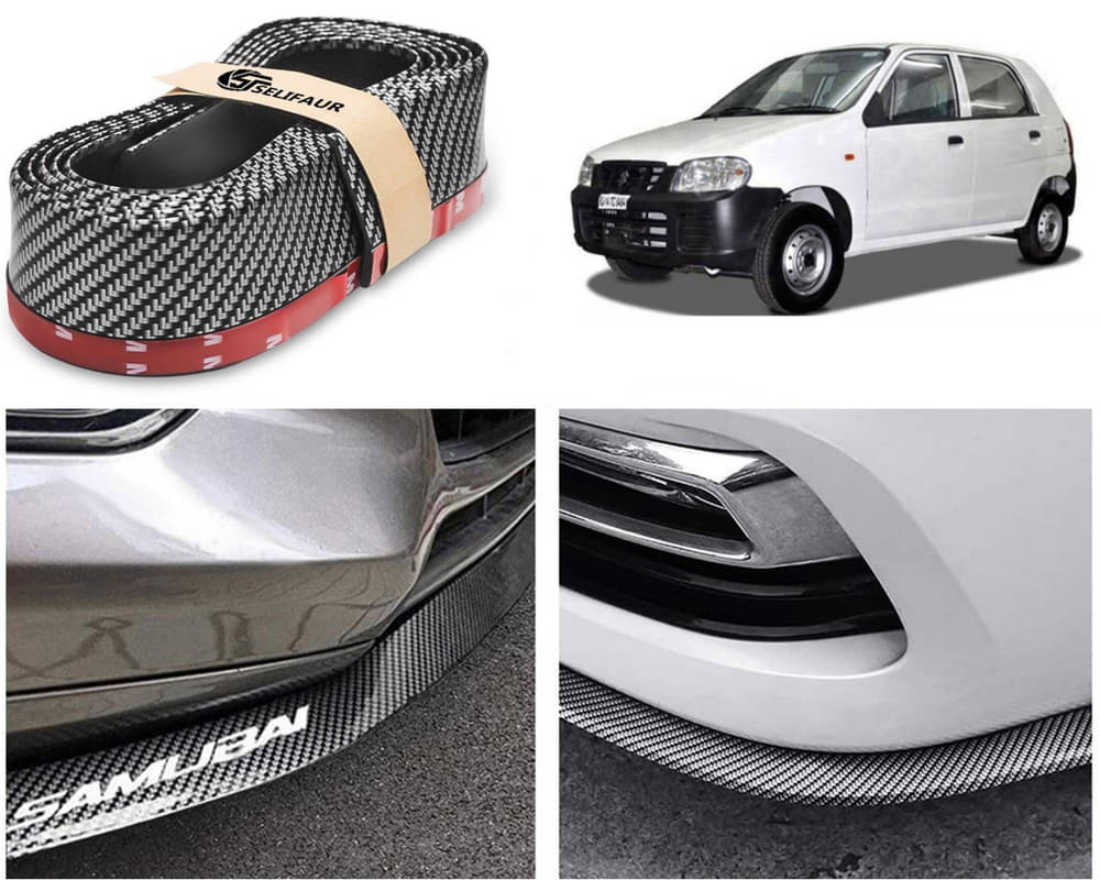     			Car Front Bumper Protector Lip | Car Samurai Bumper Protector | Black Car Body Kit Bumper Lip Side Skirt Rubber Compatible For Alto