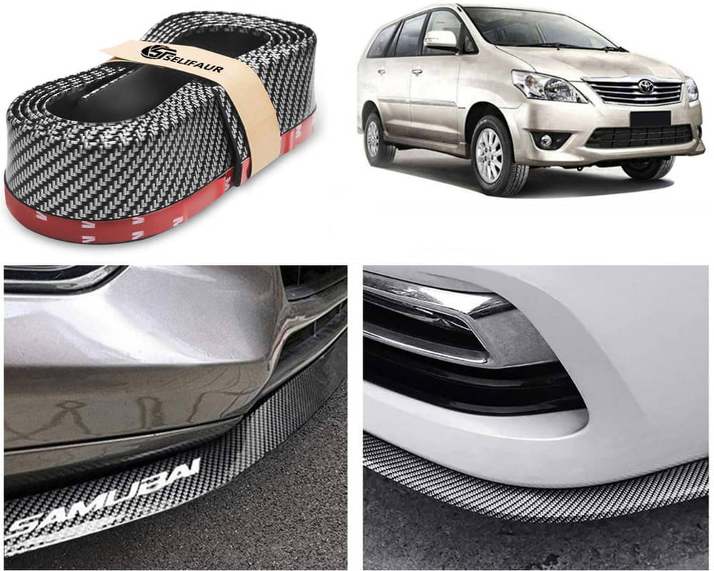 Car Front Bumper Protector Lip | Car Samurai Bumper Protector | Black Car Body Kit Bumper Lip Side Skirt Rubber Compatible For Innova 2012-2013 Car Front Bumper Protector Lip | Car Samurai Bumper Protector | Black Car Body Kit Bumper Lip Side Skirt Rubber Compatible For Innova 2012-2013