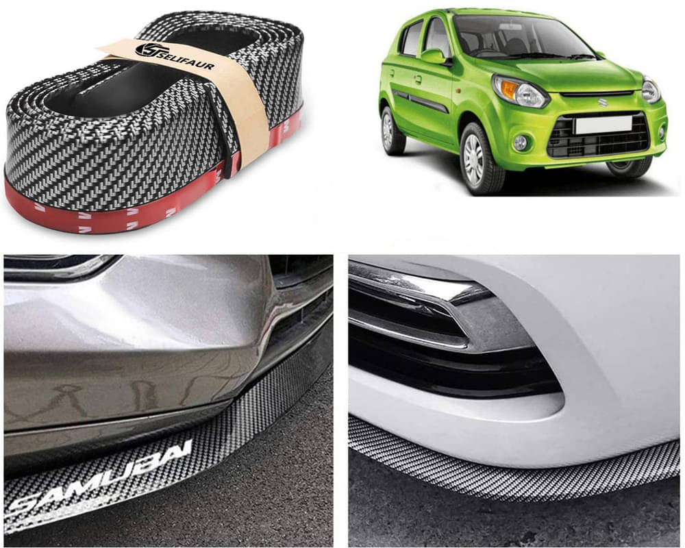 Car Front Bumper Protector Lip | Car Samurai Bumper Protector | Black Car Body Kit Bumper Lip Side Skirt Rubber Compatible For Alto 800 2016     			Car Front Bumper Protector Lip | Car Samurai Bumper Protector | Black Car Body Kit Bumper Lip Side Skirt Rubber Compatible For Alto 800 2016
