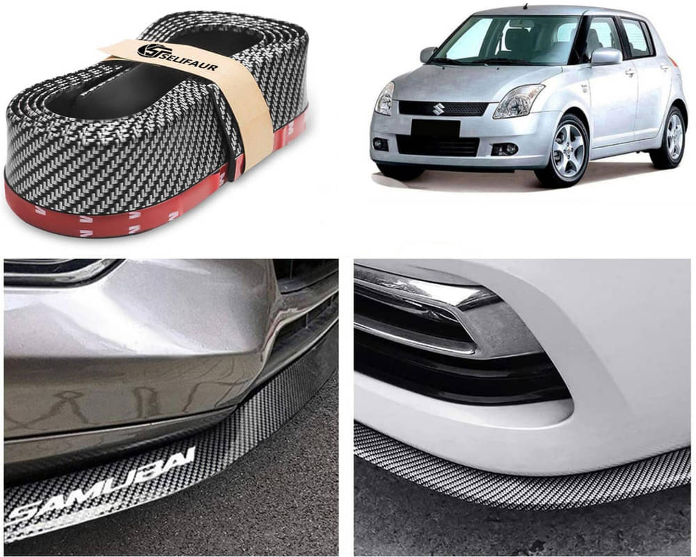 Car Front Bumper Protector Lip | Car Samurai Bumper Protector | Black Car Body Kit Bumper Lip Side Skirt Rubber Compatible For Swift Type -1 Car Front Bumper Protector Lip | Car Samurai Bumper Protector | Black Car Body Kit Bumper Lip Side Skirt Rubber Compatible For Swift Type -1