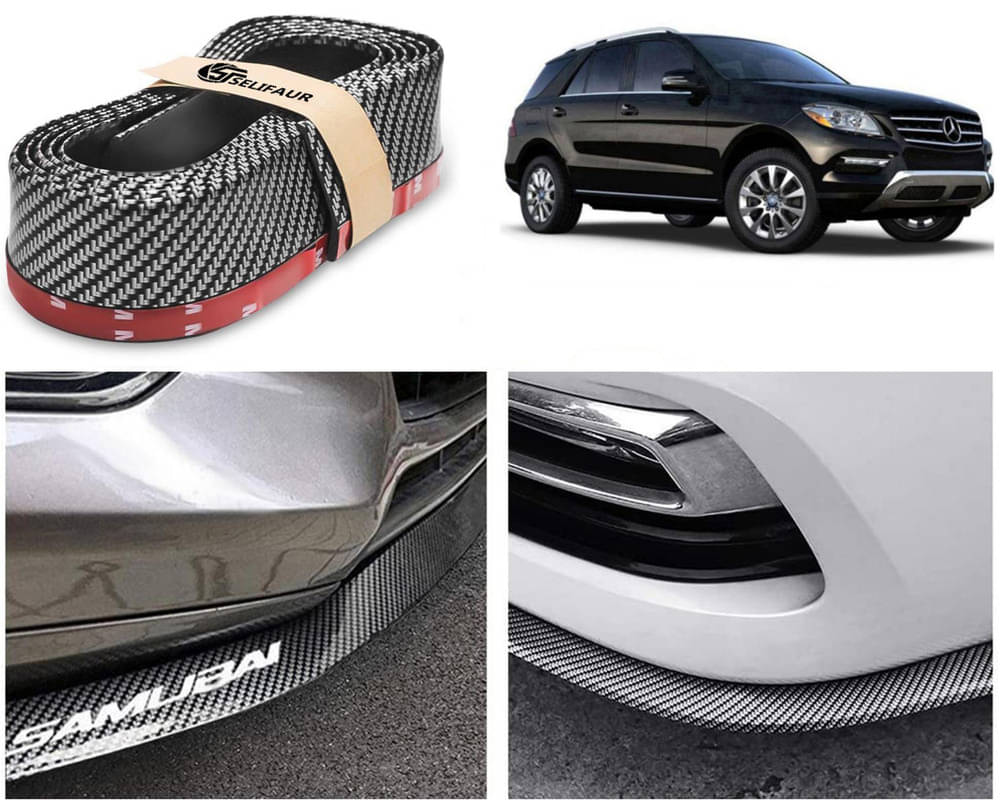 Car Front Bumper Protector Lip | Car Samurai Bumper Protector | Black Car Body Kit Bumper Lip Side Skirt Rubber Compatible For Benz ML250 Car Front Bumper Protector Lip | Car Samurai Bumper Protector | Black Car Body Kit Bumper Lip Side Skirt Rubber Compatible For Benz ML250