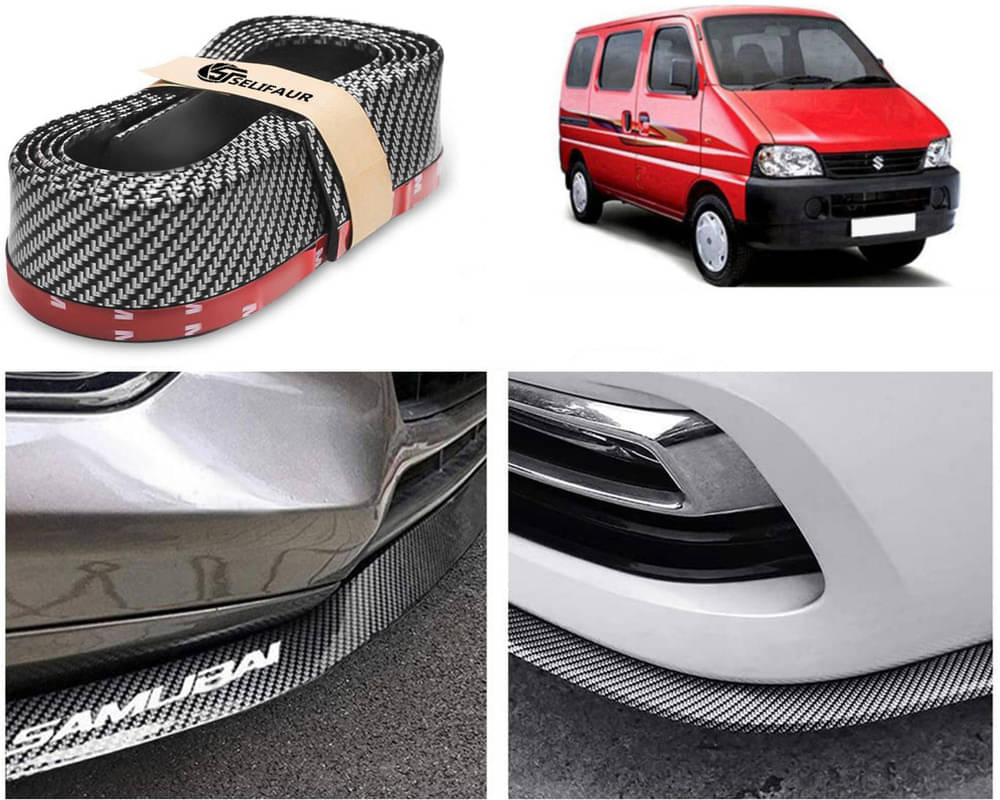     			Car Front Bumper Protector Lip | Car Samurai Bumper Protector | Black Car Body Kit Bumper Lip Side Skirt Rubber Compatible For Eeco