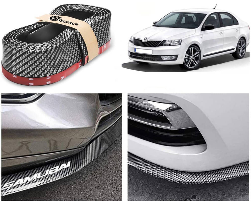 Car Front Bumper Protector Lip | Car Samurai Bumper Protector | Black Car Body Kit Bumper Lip Side Skirt Rubber Compatible For Rapid 2012 Car Front Bumper Protector Lip | Car Samurai Bumper Protector | Black Car Body Kit Bumper Lip Side Skirt Rubber Compatible For Rapid 2012
