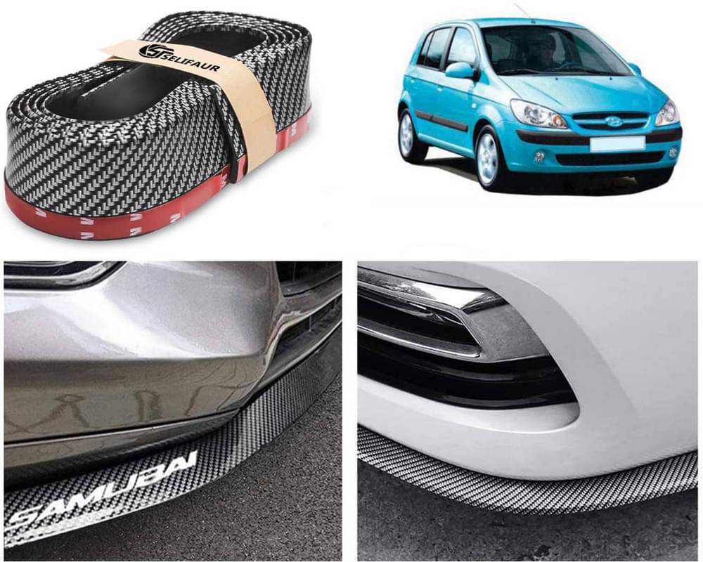 Car Front Bumper Protector Lip | Car Samurai Bumper Protector | Black Car Body Kit Bumper Lip Side Skirt Rubber Compatible For Getz     			Car Front Bumper Protector Lip | Car Samurai Bumper Protector | Black Car Body Kit Bumper Lip Side Skirt Rubber Compatible For Getz