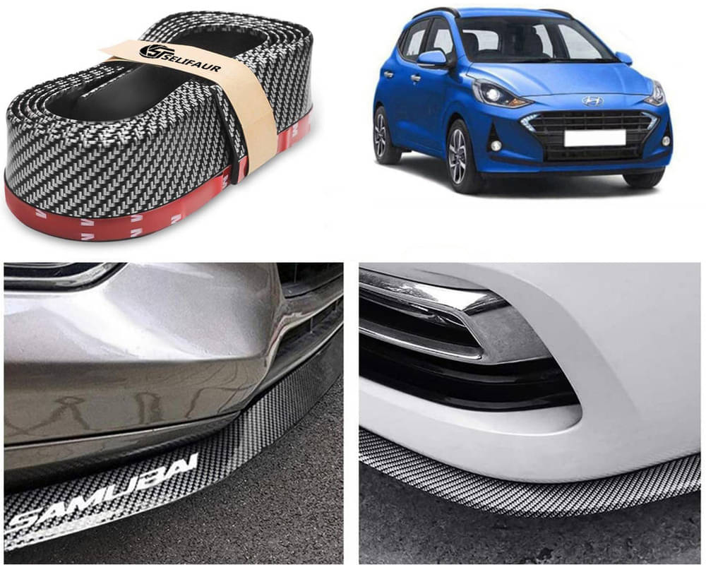 Car Front Bumper Protector Lip | Car Samurai Bumper Protector | Black Car Body Kit Bumper Lip Side Skirt Rubber Compatible For I10 Grand Nios Car Front Bumper Protector Lip | Car Samurai Bumper Protector | Black Car Body Kit Bumper Lip Side Skirt Rubber Compatible For I10 Grand Nios