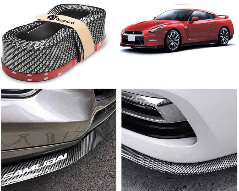 Car Front Bumper Protector Lip | Car Samurai Bumper Protector | Black Car Body Kit Bumper Lip Side Skirt Rubber Compatible For GT-R Car Front Bumper Protector Lip | Car Samurai Bumper Protector | Black Car Body Kit Bumper Lip Side Skirt Rubber Compatible For GT-R