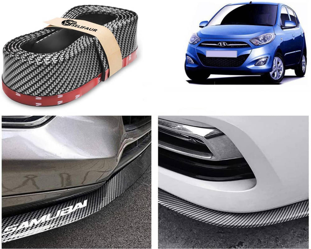 Car Front Bumper Protector Lip | Car Samurai Bumper Protector | Black Car Body Kit Bumper Lip Side Skirt Rubber Compatible For I10 Type-2 Car Front Bumper Protector Lip | Car Samurai Bumper Protector | Black Car Body Kit Bumper Lip Side Skirt Rubber Compatible For I10 Type-2