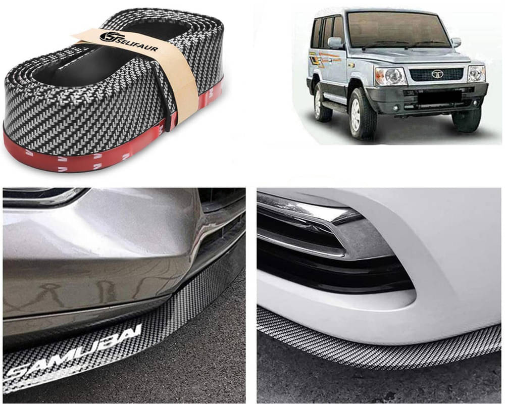     			Car Front Bumper Protector Lip | Car Samurai Bumper Protector | Black Car Body Kit Bumper Lip Side Skirt Rubber Compatible For Sumo Victa