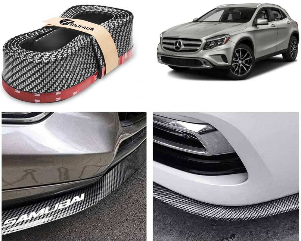 Car Front Bumper Protector Lip | Car Samurai Bumper Protector | Black Car Body Kit Bumper Lip Side Skirt Rubber Compatible For Benz GLA-Class Car Front Bumper Protector Lip | Car Samurai Bumper Protector | Black Car Body Kit Bumper Lip Side Skirt Rubber Compatible For Benz GLA-Class