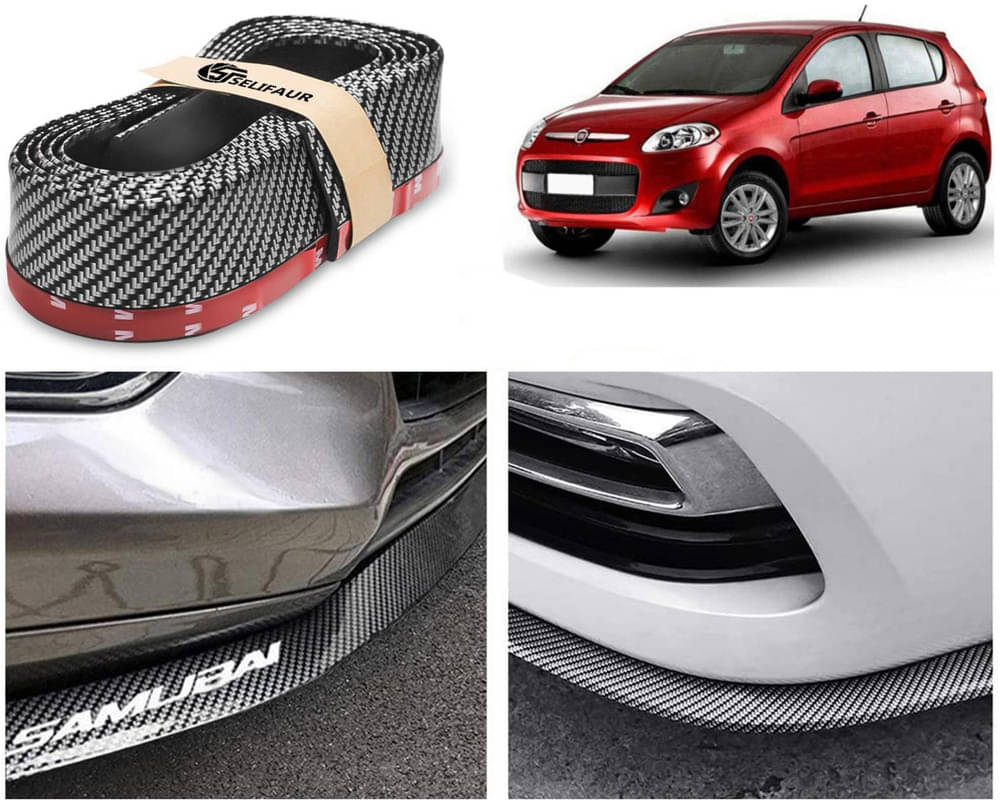     			Car Front Bumper Protector Lip | Car Samurai Bumper Protector | Black Car Body Kit Bumper Lip Side Skirt Rubber Compatible For Palio